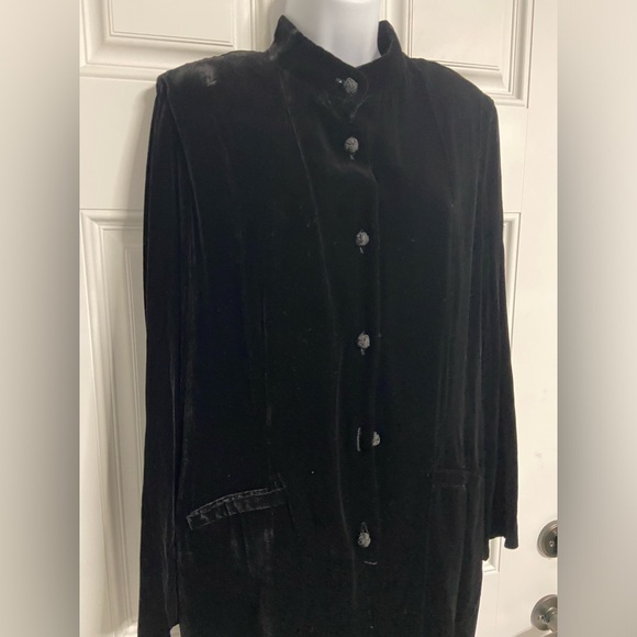 D7- FIRST ISSUE Black MODEST Velvet SILK-Blend HOLIDAY Midi Dress - Picture 2 of 11